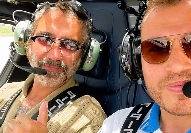 Alejandro Fernández inició su visita con un vuelo por Mérida. Foto: Instagram