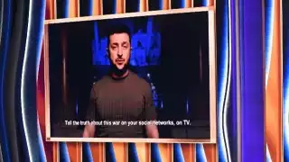 Zelenski se comunicó a traves de un video en los Grammy. Foto: Captura de pantalla