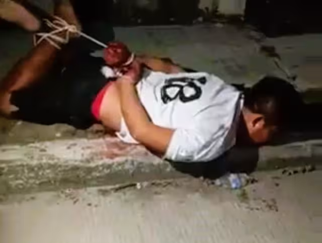 El presunto agresor fue amarrado y entregado a las autoridades por los vecinos. Foto: Jazmín Rodríguez