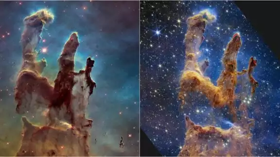 El telescopio James Webb capta Los Pilares de la Creación llenos de estrellas El telescopio James Webb capta Los Pilares de la Creación llenos de estrellas