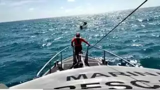 La lancha tuvo una averiación en el motor que provocó que quedarán sin propulsión