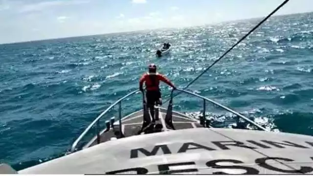 La lancha tuvo una averiación en el motor que provocó que quedarán sin propulsión