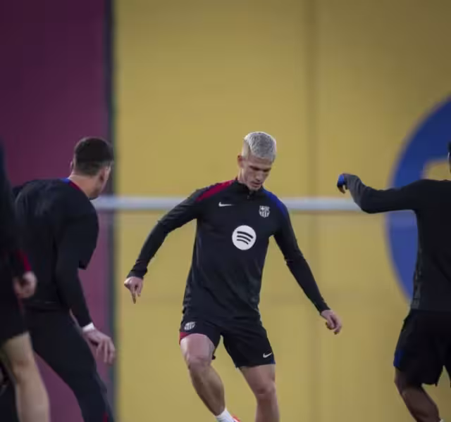 Dani Olmos en pleno entrenamiento