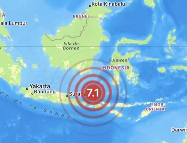 El terremoto fue sentido en varias zonas de Indonesia