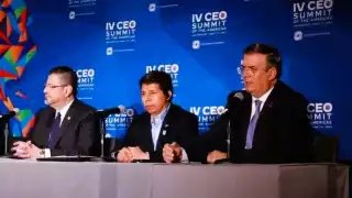 Marcelo Ebrard participó en la mesa por la sustentabilidad oceánica convocada por el presidente de Chile, Gabriel Boric. Foto: Captura de pantalla