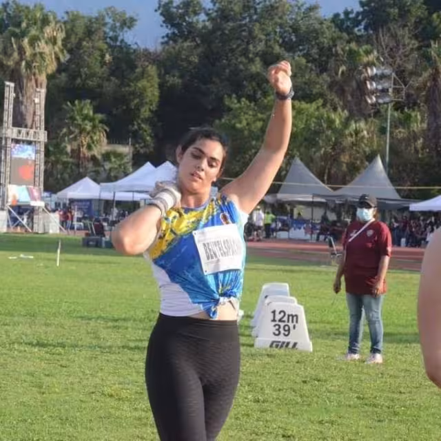 Verónica Beutelspacher, realizó un lanzamiento de 12.52 metros para quedarse con la medalla de bronce