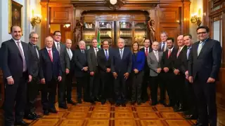 AMLO despidió a Carlos Salazar con una comida en Palacio Nacional. Foto: Twitter @lopezobrador_