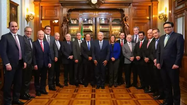 AMLO despidió a Carlos Salazar con una comida en Palacio Nacional. Foto: Twitter @lopezobrador_