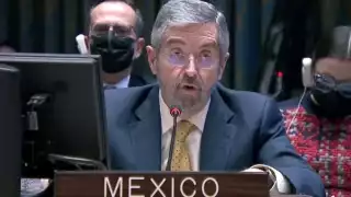 Juan Ramón de la Fuente ha dejado clara la postura de México en favor de la paz y las soluciones diplomaticas. Foto: Twitter @MexOnu
