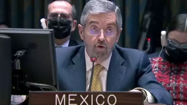 Juan Ramón de la Fuente ha dejado clara la postura de México en favor de la paz y las soluciones diplomaticas. Foto: Twitter @MexOnu