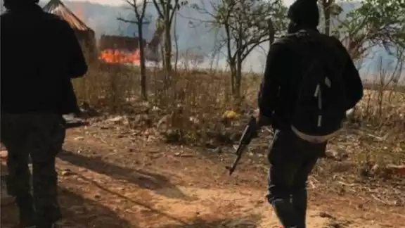 Los atacantes incendiaron las casas, los coches y los productos agrícolas de varios huertos Los atacantes incendiaron las casas, los coches y los productos agrícolas de varios huertos