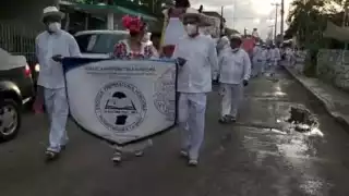 Los jóvenes jaraneros integrantes de escuela preparatoria y de distintos gremios de la vecina población de Tetiz