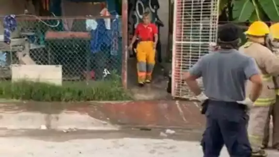 Elementos del Cuerpo de Bomberos de Othón P Blanco y personal de la Unidad de Rescate y Emergencias Médicas acudieron al sitio Elementos del Cuerpo de Bomberos de Othón P Blanco y personal de la Unidad de Rescate y Emergencias Médicas acudieron al sitio
