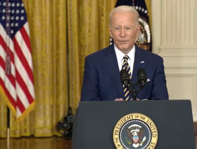 El presidente Biden dio una conferencia de prensa por su primer año de mandato. Foto: Captura de pantalla conferencia