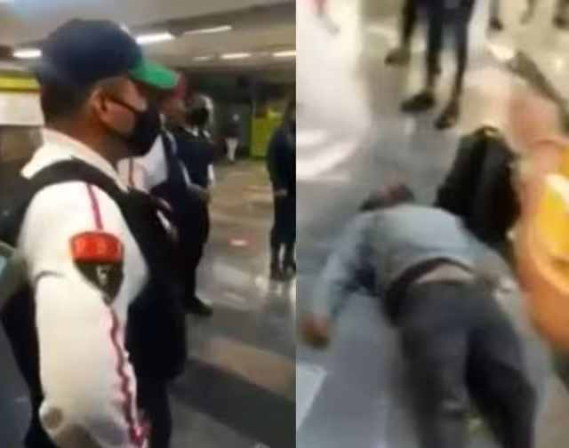 Un policía fue separado del cargo tras presuntamente golpear a un usuario que se negó a usar el cubrebocas en el Metro CDMX.