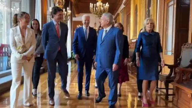 AMLO, Biden y Trudeau estuvieron en Palacio Nacional