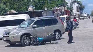 Motociclista lesionado tras choque con camioneta en Champotón