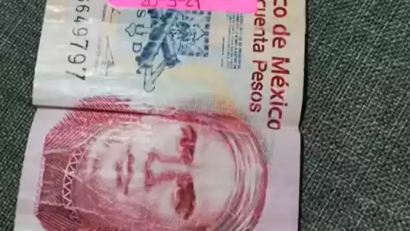 El billete contiene un mensaje tierno