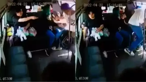 La súplicas de la joven no fueron escuchadas y aún así la amagaron y se llevaron sus pertenencias. Foto: Captura de pantalla