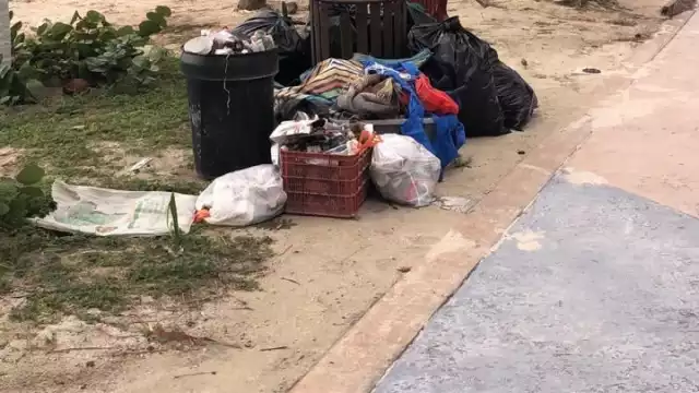 Estos desperdicios están a un lado de la zona de playas de Mahahual