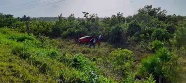 el vehículo compacto se proyecto hacia fuera de la cinta asfáltica, cayendo en un barranco