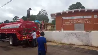 La falta de agua también ha afectado a una escuela primaria de la zona