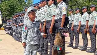 Valentía y sueños: niño se vuelve Guardia Nacional por un día