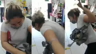 La mujer fue descubierta, pero logró huir del lugar. Foto: Especial