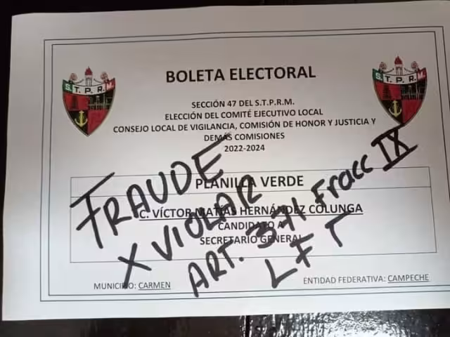 Los trabajadores petroleros que están inconformes con las elecciones se han abocado a la parte legal, como proceder con el amparo