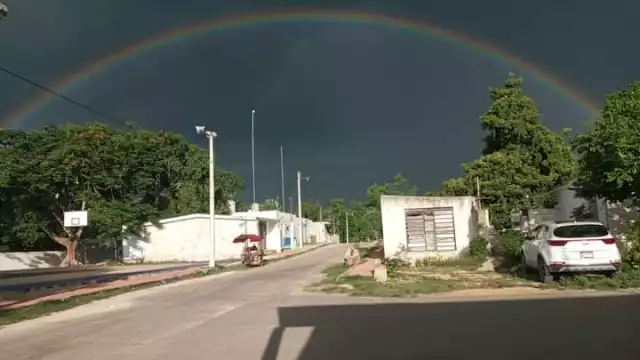 Luego de una ligera lluvia en la población de Chocholá, se pudo observar un fenómeno natural