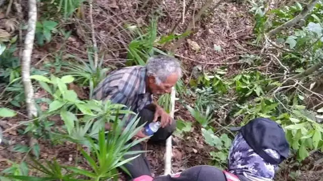 El abuelito fue encontrado dentro de un área verde localizada en Rancho Viejo, luego de que saliera a cortar leña