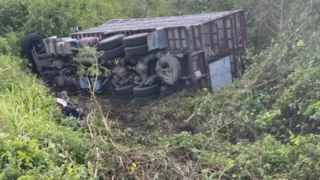 Chofer Dormido Provoca Accidente en Carretera
