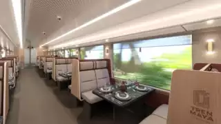 Interior de un vagón del Tren Maya