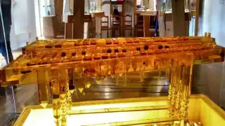 Marimba hecha totalmente de ámbar