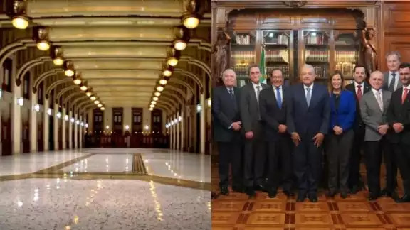 El presidente Andrés Manuel López Obrador convocó a una cena en el Salón Tesorería. Foto: Especial