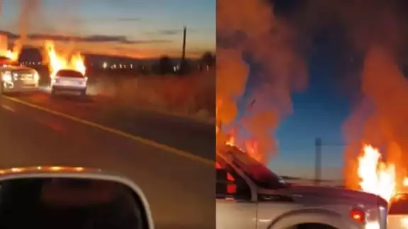 Camiones incendiados en límites de Jalisco y Zacatecas bloquearon varios puntos Camiones incendiados en límites de Jalisco y Zacatecas bloquearon varios puntos