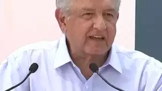 AMLO durante su discurso de la Expropiación Petrolera