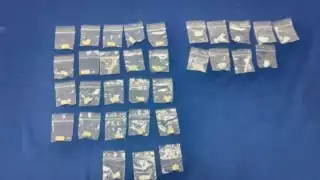 Al solicitar una inspección, los elementos policiacos encontraron varias bolsitas con lo que parecía ser droga