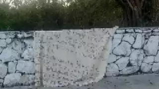 El mensaje fue colocado esta madrugada en Playa del Carmen