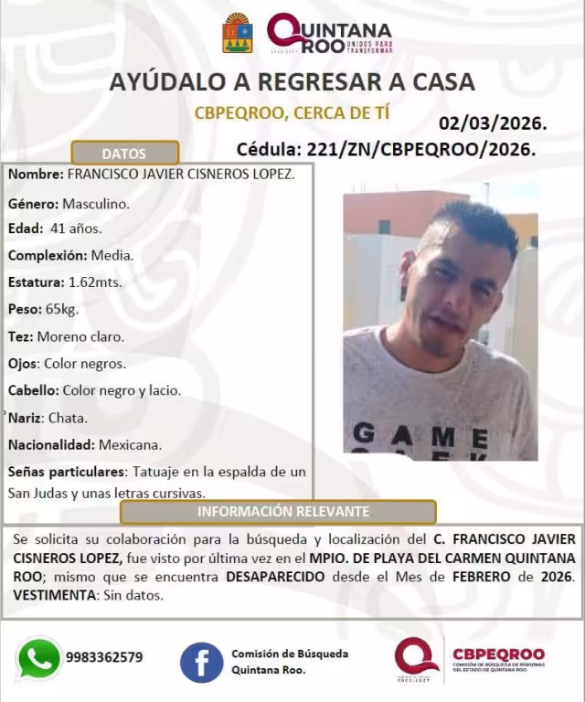 La familia decidió trasladarse desde la capital del país para intentar obtener información que permita dar con el paradero del hombre desaparecido