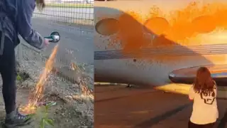 Manifestantes intentar destrozar jet privado de Taylor Swift pero al parecer no se trataba del jet privado de la cantante