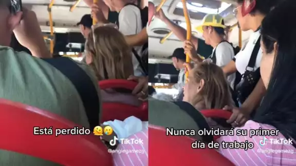El chofer nunca había conducido por esa ruta. Foto: Tiktok El chofer nunca había conducido por esa ruta. Foto: Tiktok