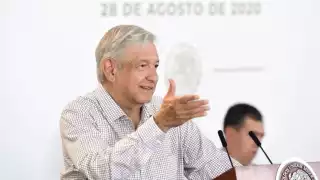 Presidente AMLO en conferencia de prensa en Tamaulipas