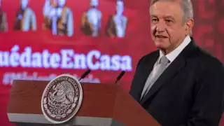 Presidente AMLO en conferencia matutina desde Palacio Nacional