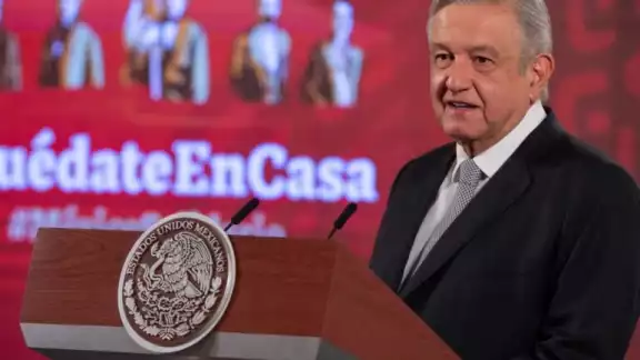 Presidente AMLO en conferencia matutina desde Palacio Nacional