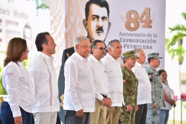 El presidente AMLO celebra el aniversario de la Expropiación Petrolera