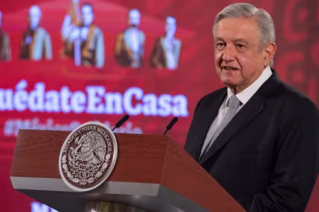 Presidente AMLO en conferencia matutina desde Palacio Nacional