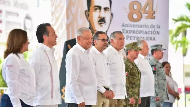 El presidente AMLO celebra el aniversario de la Expropiación Petrolera