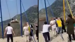 Mujeres caen debido a un mal movimiento que cortó las cadenas de seguridad