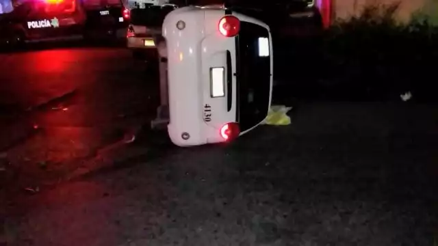 Así terminó el taxi luego del choque